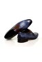 Dark Blue Color Lace-Up Genuine Leather Men's Shoes - 2