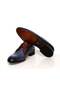 Dark Blue Color Lace-Up Genuine Leather Men's Shoes - 3