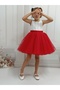 There Is a Model Red / White Graduation, Celebration Dress - 4