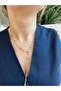 Brass Y Model Stone Ellipse Colorful Necklace - 3