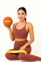20 cm Mini Balance Ball and Aerobic Loop Band Pilates Set Squat Yoga Equipment Orange-Yellow - 4