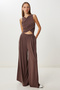 Flowy Cross Modal Jumpsuit Lub0154 Brown - 3