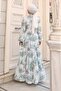 Patterned Hijab Dress Green 579 - 5