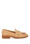 Women Tassels Detail Suede Loafers in Beige
