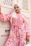 Patterned Hijab Dress Pink 584 - 2