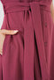 Women's Buttoned Belted Dress Dusty Rose 1011 - 5