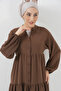 Women's Long Hijab Dress Brown 1127 - 3