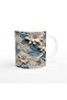 Blue Leaf Flower Patterned Mug - 3