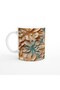 Spiral Leaf Patterned Mug in Beige Tones
