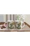 White Floral Natural Leaf Patterned Mug - 5