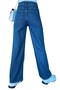 Dobi̇ Girl's Lycra Super High Waist Loose Leg Jeans - 3
