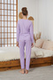 Lila Love Embroidery Ribbed Knitted Pajamas Suit25226001 - 3