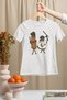 Donut and Sausage Crew Neck 100% Cotton Printed Short Sleeve Children's and Teenage T-Shirt