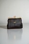 Kisslock Black Buckle-Two Strap Multi-Compartment Women's Shoulder Bag (Medium Size) - 2