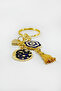 Cluster of Navy Blue Enameled Planet Flower Cluster Keychain, Gift Keychain - 5