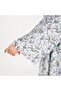 White Base Maxi Dress with Soft Floral Prints and Frilled Cuffs - 6