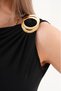 Black Waist Detail Double Buckle Draped Sandy Fabric Stylish Midi Dress - Special Occasion, Invitation and Evening Dress - 6