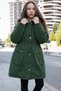Khaki Pocket Detailed Detachable Fur Lined K Hooded Girl's Puffer Jacket 21338 - 6