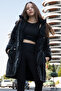 Black Pocket Detailed Fur Inside Removable Hooded Girl's down Coat 21337 - 3
