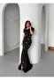Women's Imported Scuba Crepe Fabric Bow Detail Stone Embellished Lined Special Design Maxi Dress - 2