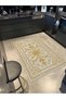 Mosso Yellow Themed Edge Detailed Flower Motif Pattern Woven Base Vintage Decorative Carpet Mosso190Yellow - 2