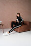 Zippered Striped Judge Collar Tracksuit Set - 8