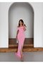 Women's Imported Scuba Crepe Fabric Bow Detail Stone Embellished Lined Special Design Maxi Dress - 3