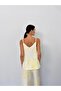 Yellow Flower Pattern Adjustable Strap Cotton Undershirt - 2