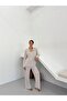 Slit Detail Draped Stone Modal Pajama Shirt - 4