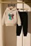Colorful Dog Printed 3 Thread Children's Tracksuit Set
