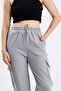 Painting Gray Sweatpants with Cargo Pockets and Elastic Waist - 5