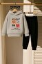 Aef Teddy Bear Printed 3 Thread Children's Tracksuit Set