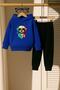 Colorful Dog Printed 3 Thread Children's Tracksuit Set