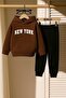 New York Printed 3 Thread Children's Tracksuit Set