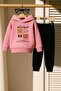 Aef Teddy Bear Printed 3 Thread Children's Tracksuit Set