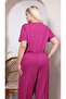 Pink Button Detailed Women's Jumpsuit - 2