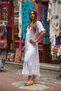 White Brode Detailed Backless Dress - 2