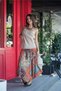 Orange Color Ethnic Skirt with Elastic Waist and Drape Detail - 3