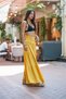 Yellow Color Glitter and Button Detailed Bohemian Trousers - 7