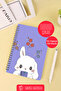 Sweet Rabbit Design A5 Spiral School Notebook 50 Sheets 100 Pages - Lined