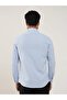 Men's Slim Fit Long Sleeve Blue Shirt - 5