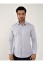 Men's Slim Fit Long Sleeve Light Gray Shirt - 3