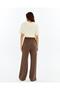 Brown Wide Leg Modal Fabric Women's Sweatpants - 4