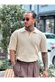 Perforated Embossed Embroidered Polo Neck Sweater