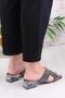 Ares 1694 Platinum Stone Daily Wear Evening Dress Transparent Heel Women's Slippers - 4