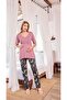 Monamise Patterned Maternity 3-Piece Pajamas Set 25123 - 5
