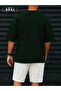 Orki Man Printed – Oversize Men's Forest Green T-Shirt & White Shorts Set - 2