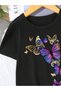 Butterfly Printed Girl's 100% Cotton Tshirt T-Shirt - 2