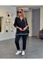 Women's Long-Sleeve Rib Knit and Zipper Detail Blouse and High-Waist Pants 2-Piece Set