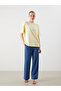 Wideleg Women's Jeans Pants with Elastic Waist